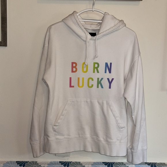Lucky Brand🍀 Pride “Born Lucky” Gender Neutral Hoodie, Size S - Picture 4 of 16